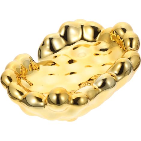 Gold ABS Self-Draining Soap Dish, Modern and Decorative Irregular Design, Soap Holder for Bathroom and Kitchen, Small Self-Draining Soap Tray (1/5)