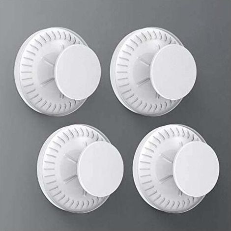 royaluxe - Crochet Ventouse Mural, Crochet Crochet Mural d'Aspiration en Plastique avec Force Puissante Réutilisable Lot De 4 Patère Porte Serviette Couronne pour Salle De Bain/Cuisine/Bureau,5kg Blan (1/3)