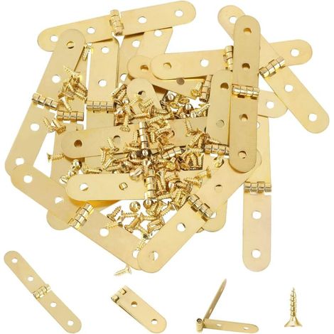 Lot de 20 charnières pliantes, charnière pliante à 270° pour tiroir avec vis, charnière de porte, charnière pour meubles (armoires, fenêtres, tables pliantes, placards) (1/5)