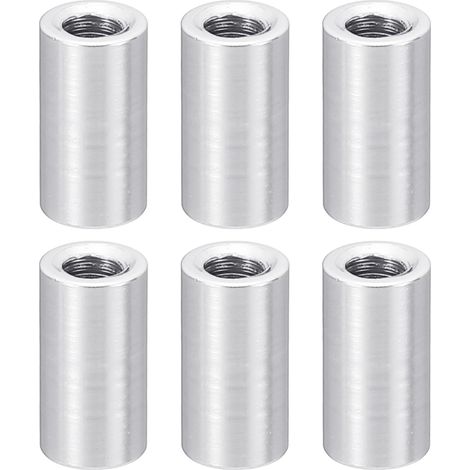 6Pcs Entretoise Filetée M3 en Aluminium 3x5x10mm Argent Métallisé (1/5)