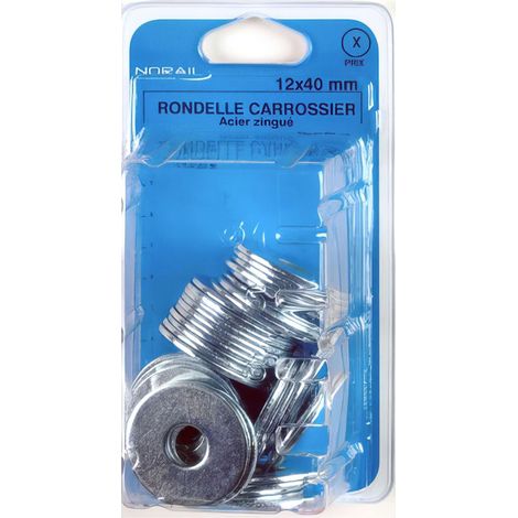Blister de 50 rondelles carrossier 10,5 x 30 x 1,5 mm - Zingué - 46001002CP50