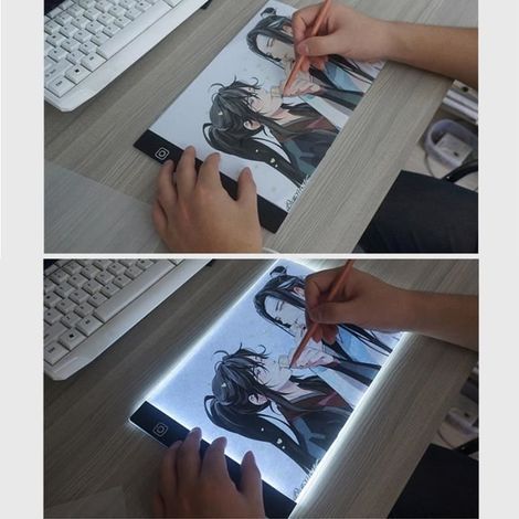 Tablette Lumineuse A4 LED Light Luminosité Réglable table à Dessin pour le dessin Animation Peinture Esquisse Conception de Pochoir (1/4)