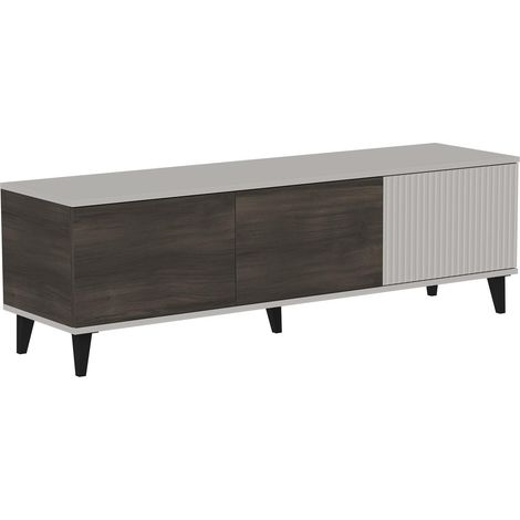 Mueble TV Luelia 115, Nogal + Cachemira, Número de puertas: 0, Número de cajones: 0, 180x52x40cm