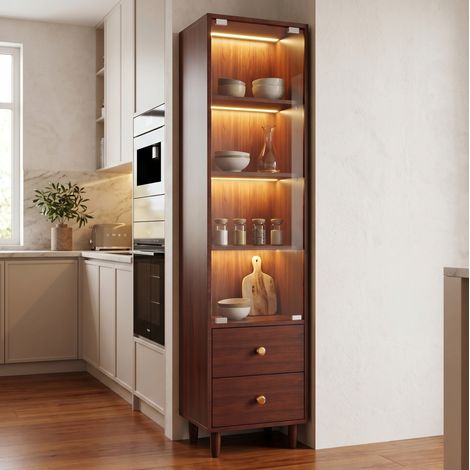 Mobile vetrina con LED e cassetti in MDF e vetro OKMYHOME (1/5)