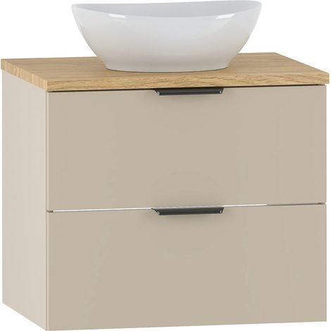 Mobile bagno con lavabo Astrid cashmere e marrone 60cm (1/5)