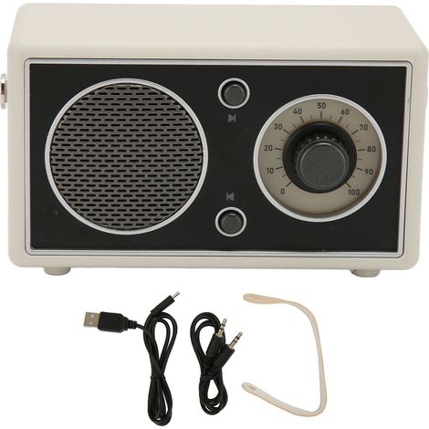 Enceinte Bluetooth sans fil BT 5.1, 450mAh, rechargeable USB, prise en charge AUX et carte mémoire, haut-parleur portable pour extérieur, blanc (1/5)