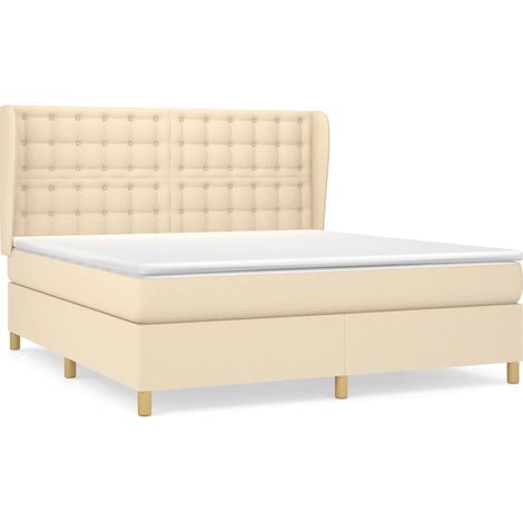 Maison Exclusive - Boxspringbett mit Matratze Creme 180x200 cm St