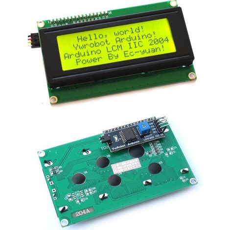 LCD Verde  20x4 CARACTERES con serial  IIC/I2C Arduino (1/2)