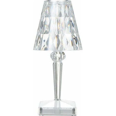 Lampe de chevet en cristal de diamant – Éclairage LED 1W – 10 niveaux de luminosité – Chargement USB – Abat-jour acrylique décoratif (1/5)