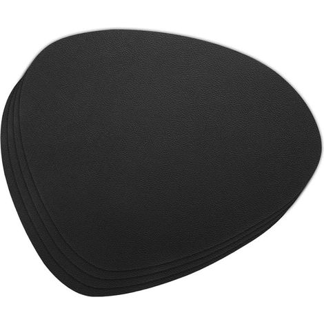 Set aus vier Platzsets, waschbare, doppelseitige, rutschfeste Platzsets, Platzsets aus Leder/Kunstleder