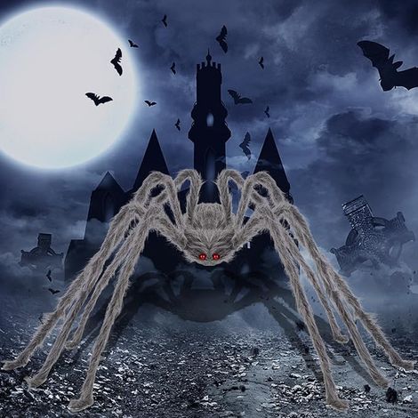 Riesige Halloween-Spinne, 150 cm, haarige Horror-Dekoration XXL (1/4)