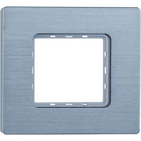 Plaque compatibles Bticino Matix 2 modules aluminium couleur argent brillant satiné (1/2)