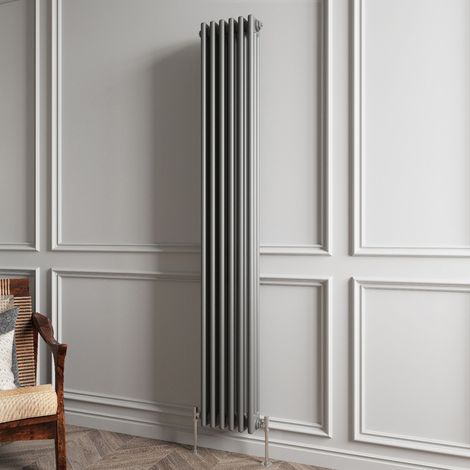 Biubiubath Traditional Cast Iron Style Radiator Vertical 3 Column Anthracite 1800x290mm