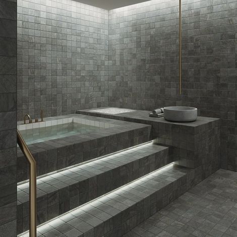 Carrelage Piscine Effet Pierre Gris SUKABUMI Graphite 11x11 cm - Les Carreux de Jean (1/5)
