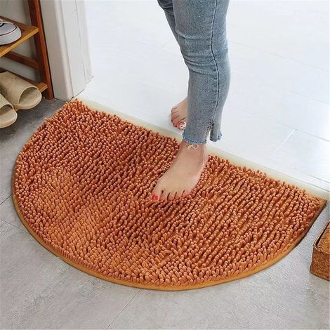 Tapis Demi-Circulaire - Tapis Absorbant Non Glissant Pour Salle De Bain Et Toilettes - Polyester - 35 x 25 x 4 cm - 1 Pièce (1/3)