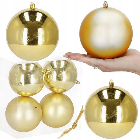 WEIHNACHTSBAUMKUGELN GESTECK 4 STÜCK WEIHNACHTSBAUM 12 CM SET UNZERBRECHLICH ANHÄNGER (1/5)