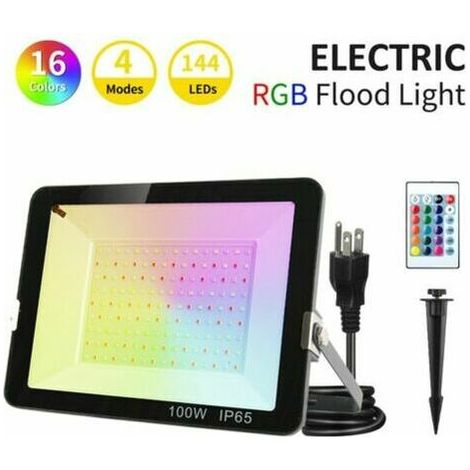 VURAHOME - Projecteur LED 100W RGB Projecteur Projecteur LED extérieur avec télécommande (1/5)