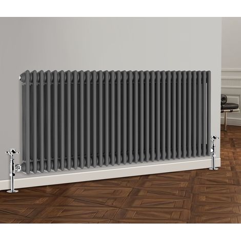 Traditional Radiator Cast Iron Style Radiator 3 Column Anthracite 600 x 1460mm