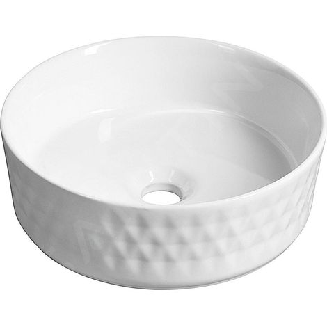 Sapho Isvea - Vasque à poser, diamètre 36 cm, sans trop-plein, blanc 10NF67036 (1/4)