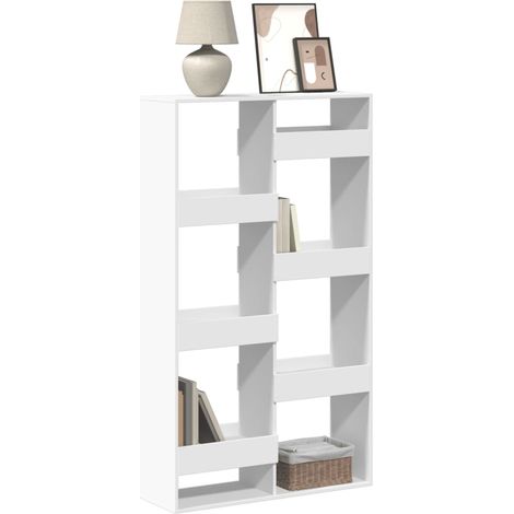 Estantería de madera de ingeniería blanca 100x33x175 cm