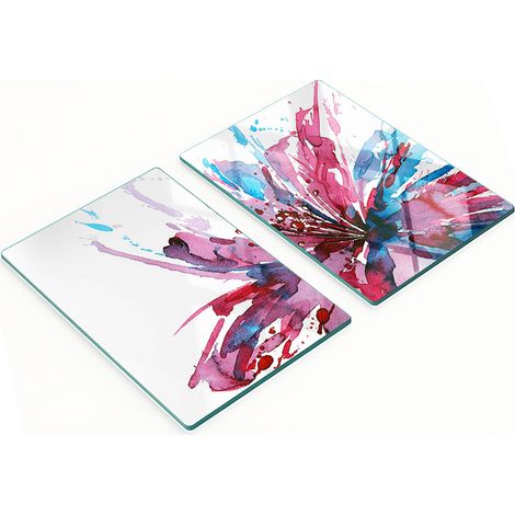 Tableaux en verre résistants et élégants avec un motif floral abstrait 2x40x52 cm (1/5)