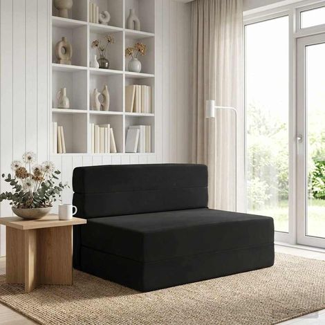 vidaXL Sofá Cama Plegable Negro 70 x 72 x 60 cm Tela (1/5)