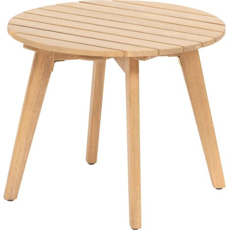 Tavolino da giardino rotondo in acacia olvinia 46x35 cm - Hespéride