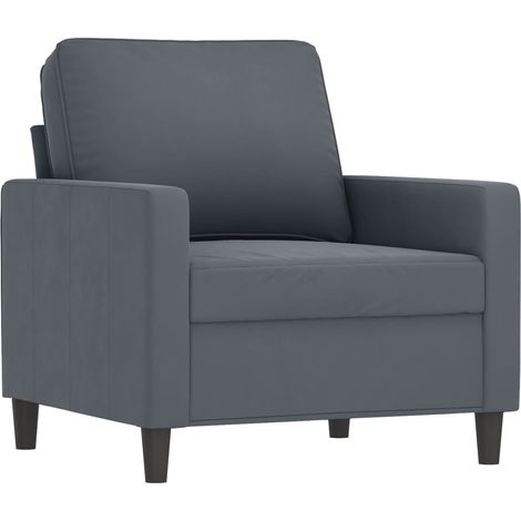 Fauteuil relax Fauteuil Gris foncé 60 cm Velours (1/5)