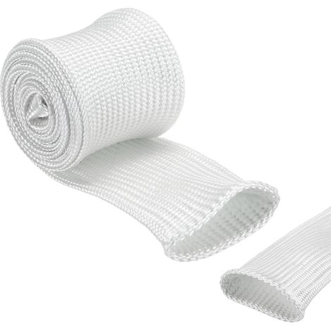Gaine Cable Electrique 30mm ID 1 Mètre de Longueur Manchon en Fibre de Verre, Blanc (1/5)