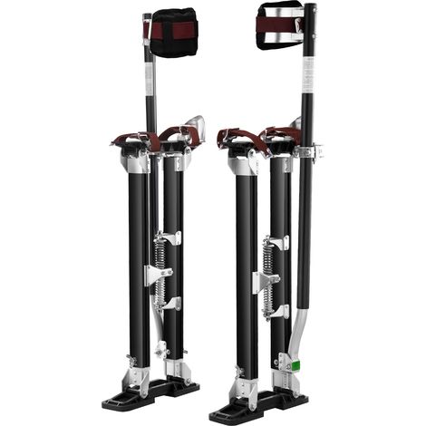 VEVOR Zancos de Trabajo de Aleación de Aluminio Altura Ajustable de 61-101,6 cm Zancos de Pintor Carga de 103 kg Zancos para Paneles de Yeso Tamaño de Pies 27-29 cm para Pintura Decoración Color Negro