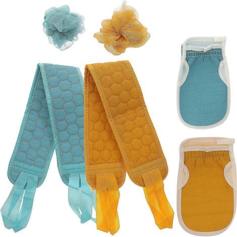 Sets Badetücher, bequeme Duschhandschuhe, Badebälle, Badeaccessoires – 80 x 8,5 x 0,6 cm – Grün (1/4)