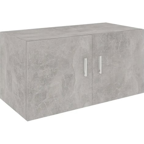 Armario de pared flotante moderno con 2 puertas 80 x 39 x 40 cm en madera de ingeniería gris hormigón 020047770 (1/5)