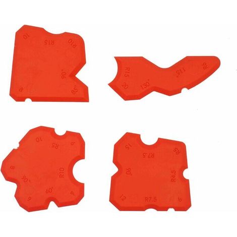 4 Pièces Ensemble d'Outils de Calfeutrage en Silicone Kit Lisseurs de Joints pour Coulis d'Étanchéité Silicone Finition de Cachetage(rouge) (1/5)