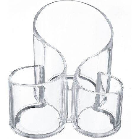 Sollbry Organizador de maquillaje/estuche para guardar brochas y pinceles, 3 compartimentos, transparente (1/5)