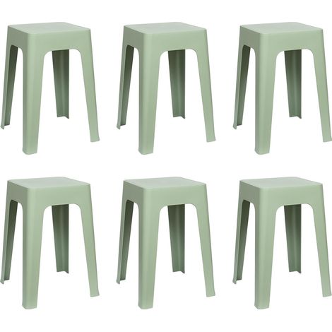 Lot de 6 Tabourets Empilables "Spectra" 47cm Vert