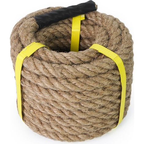 (8M 14mm)Corde en Jute 14/16/ 20/25/ 30/40/50mm,8/15/30M Corde en Chanvre Torsadée Épaisse en Fibres Naturelles pour Jardin Décoration,Grimper Sport DIY (1/5)
