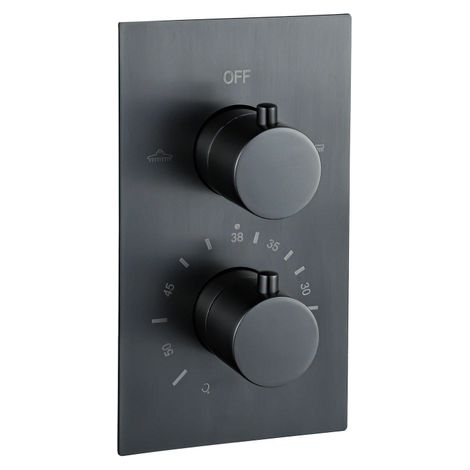 FugaFlow Eccelente Sobrado Robinet encastrable avec partie encastrable 2 voies Gun Metal (1/4)