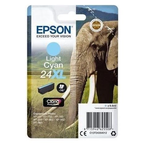 Epson Elephant C13T24354012 cartouche d'encre 1 pièce(s) Original Rendement élevé (XL) Cyan clair (1/5)