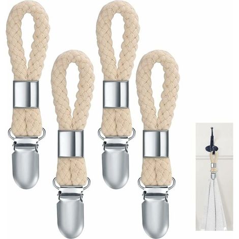 Cuisine Serviettes Clips Pince Torchon Pinces à Torchons en Multifonctionnel Clip de Rangement pour Accrocher Serviette de 10 pièces Métal (1/5)