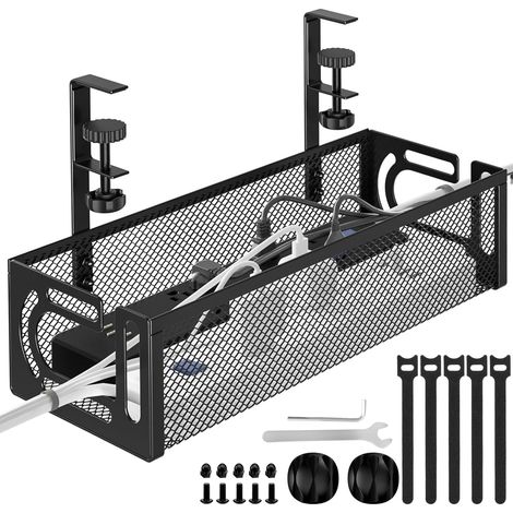 Kabelmanagement, Kabelführung unter dem Schreibtisch, Kabelorganizer für den Schreibtisch  Kabelkanal für unter den Schreibtisch, Kabelkanal ohne Bohren mit Klemmbefestigung, Kabelorganizer fürs Homeo (1/5)