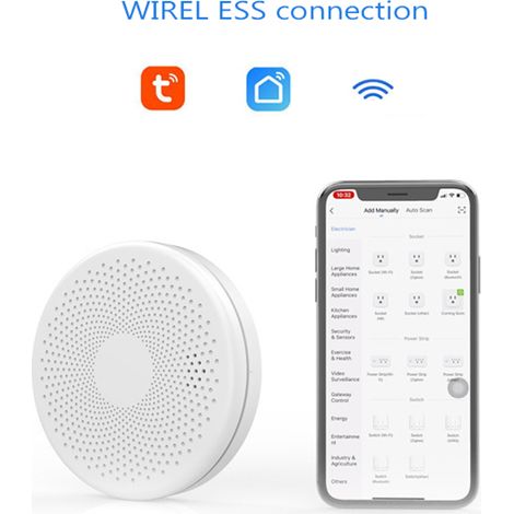 Tuya WiFi 2 en 1 détecteur de monoxyde de carbone de fumée Intelligent détecteurs de gaz CO fonction d'alarme sonore et lumineuse (1/5)