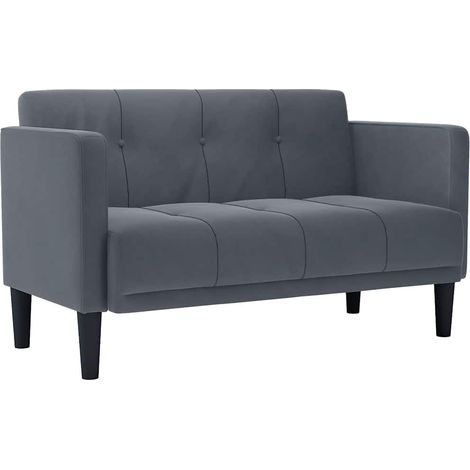 Divano  Sofa Divanetto Grigio Scuro 111 cm in Velluto (1/5)