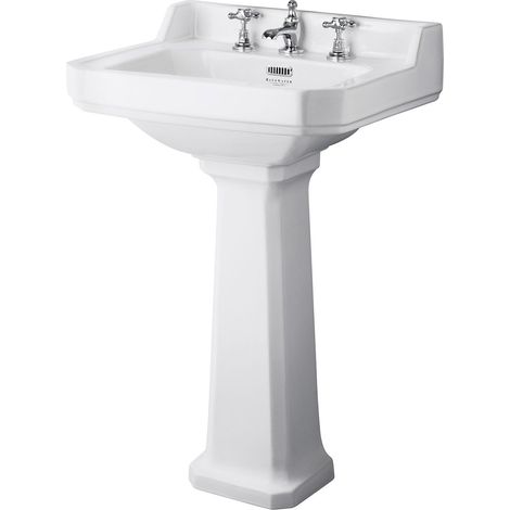 Bayswater Fitzroy Basin with Full Pedestal 560mm Wide 3 Tap Hole (1/4)