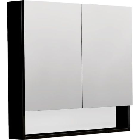 Cube Way 80x72x14 cm armadio a specchio sospeso in laminato, nero (GALCU3D80HP)