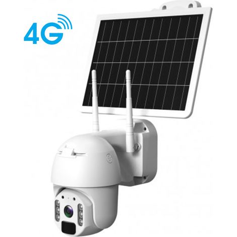 Semac – Caméra dôme solaire 4G pour extérieur – Vidéo surveillance Full HD 1080p – Vision nocturne couleur – Détection de mouvement PIR – IP66