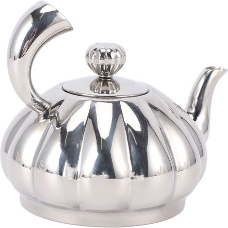 Théière à citrouille en acier inoxydable, argent, 300ml, polie miroir, cuisinière à thé pour café et lait (1/5)