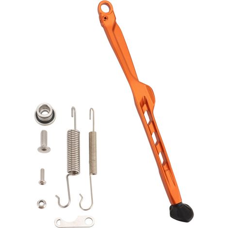 Seitenständer speziell für KTM/Husqvarna Offroad-Fahrzeuge, kompatibel mit den Modellen 2023-2024, orangefarbener Seitenständer aus Aluminiumlegierung, Abmessungen 430 mm x 18 mm. (1/4)