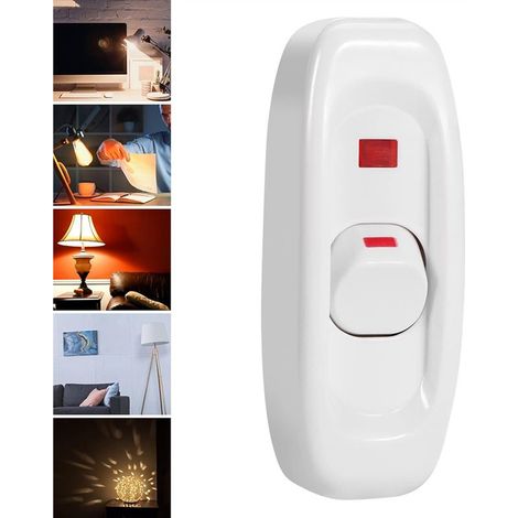 5 unidades de interruptor basculante compacto de plástico de encendido/apagado AC 250V 10A para LED, interruptor basculante en línea para cable de luz, interruptor de botón de control con terminal de  (1/5)