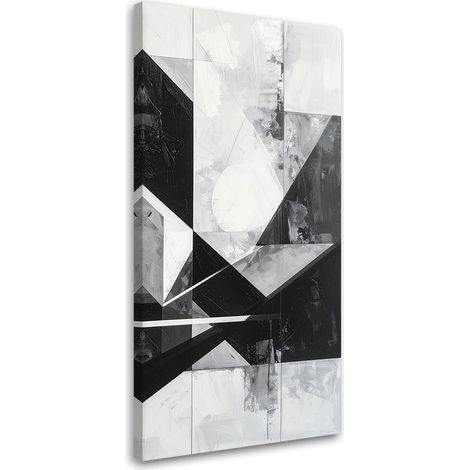 Wandbild Geometrische Abstraktion schwarz-weiß 50x100 cm