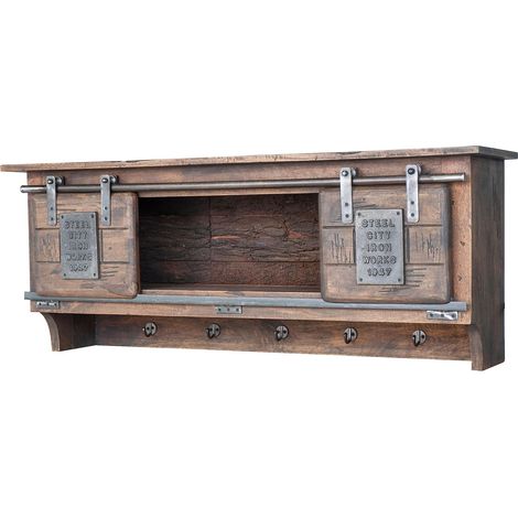 Étagère Murale en Bois de Mangue Marron foncé Massif ciré 115 x 45 x 30 cm (1/4)